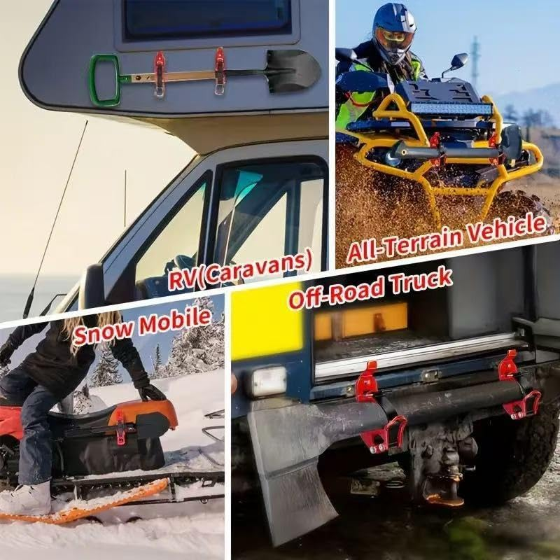 2 PCS Shovel Holders,Shovel Mount for Roof Truck Clamps,Quick Release Axe Holder with Screws,Metal Rubber Clamps,For Roof Rack,Truck,Boats and Workshop Equipment and Tools