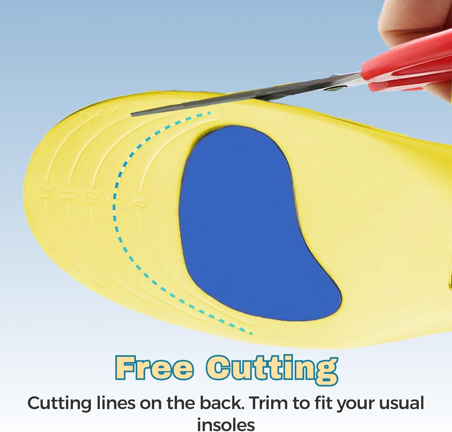 Arch Support Orthotic Insoles for Plantar Fasciitis, Full Length Heel Seats with Biomechanical Reinforcement Technology for Effective Pain Relief in Athletic Footwear, Work Boots, and Casual Shoes image number 2