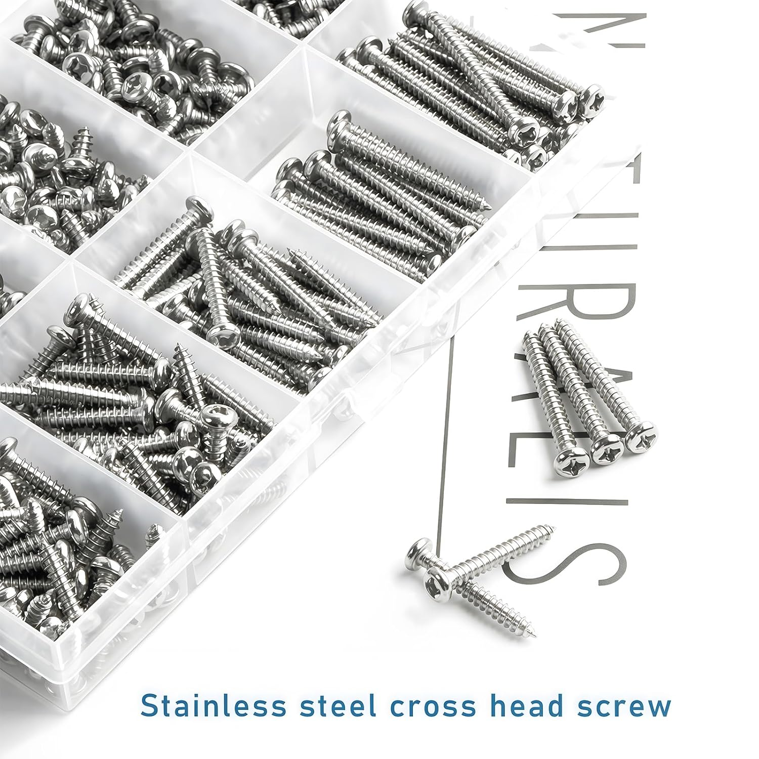 M3 Pan Head Self-Tapping Wood Screws,410Pcs Silver Wood Screw,Round Head Self Tapper Metal Fasteners,Mini 304 Stainless Steel Electronic Screws Coarse Threaded Sharp Point Fastener image number 4