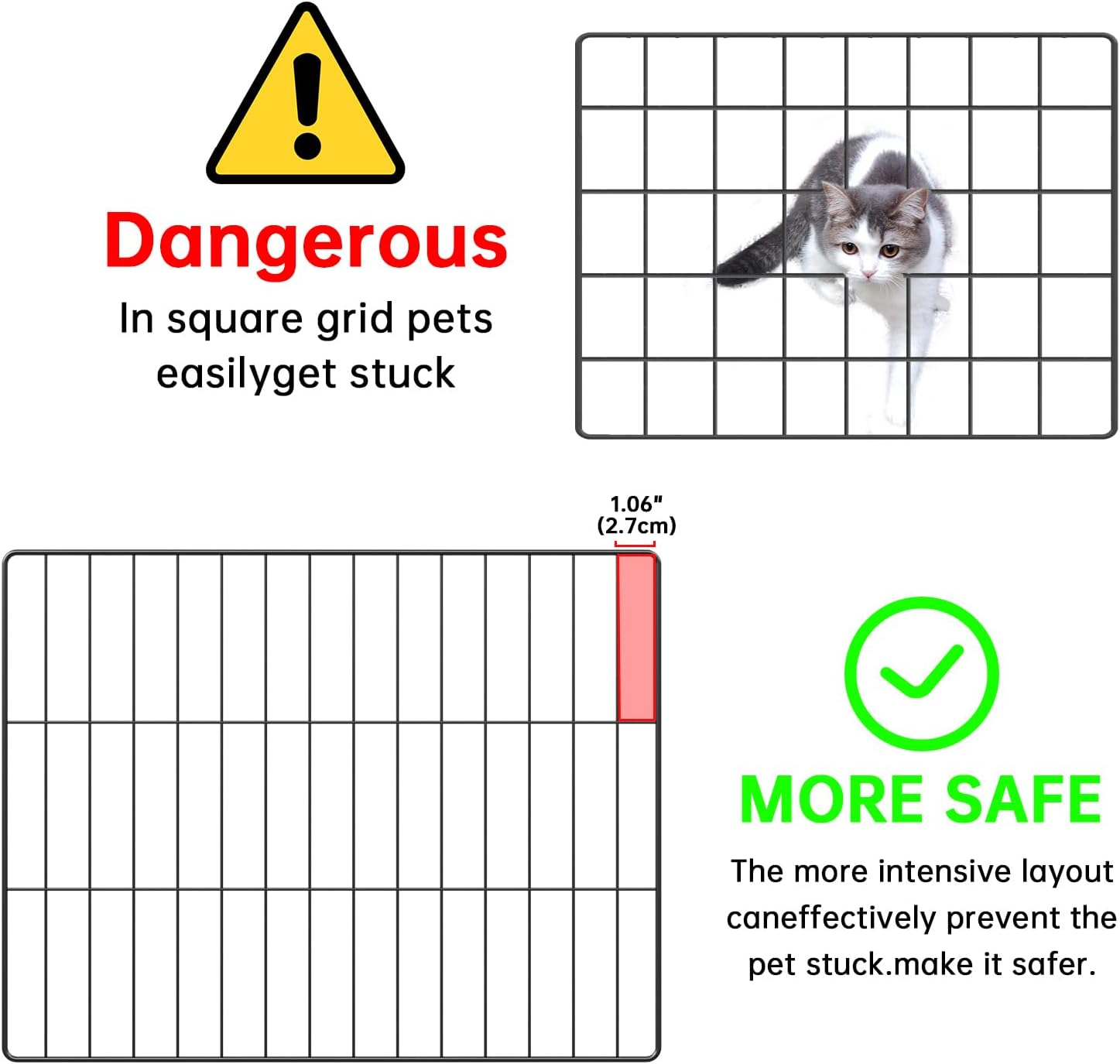 Oneluck 3-Tier Cat Cages,Enclosure DIY Cat Playpen Catio Detachable Metal Wire Kennels Cats Crate Large Extra Exercise Place Ideal for 1 Cat,35.4 Inches image number 5