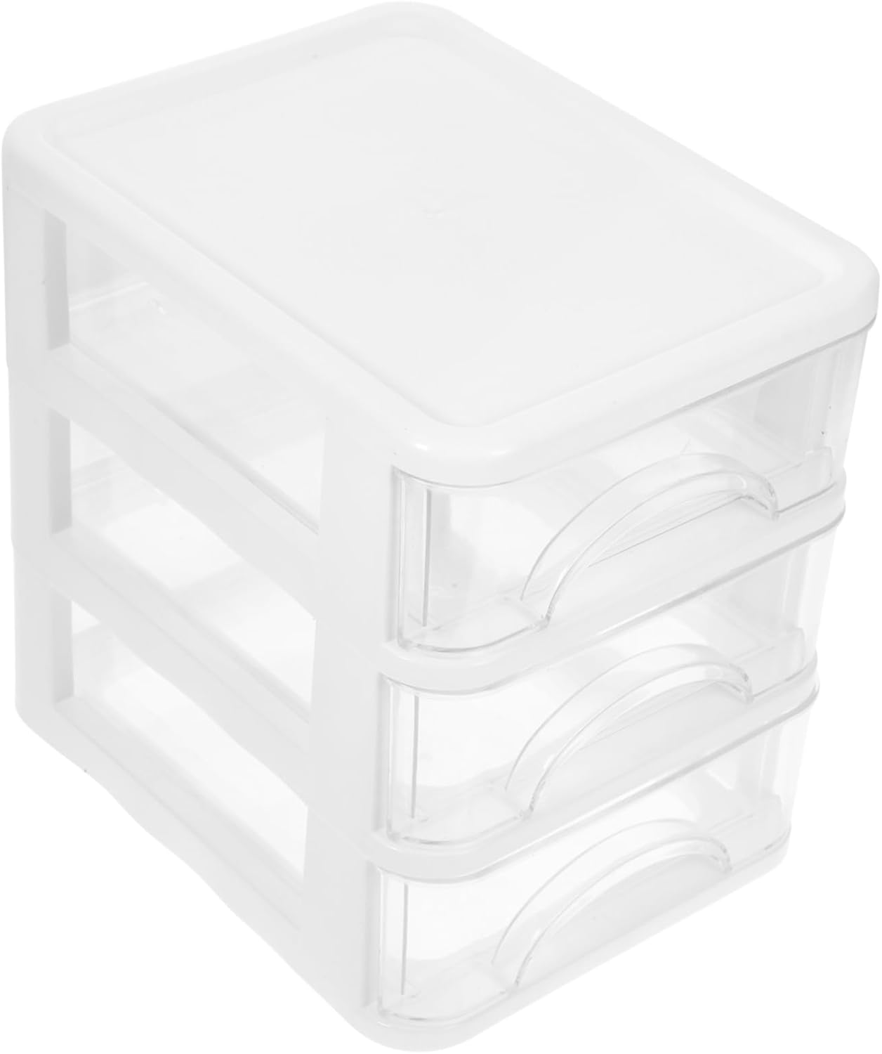 COMPUKAS Desk Organizer with 3-Layer Drawers White Plastic Desktop Storage Box Multi-Function Stationery Organizer for Office and Home Use image number 1