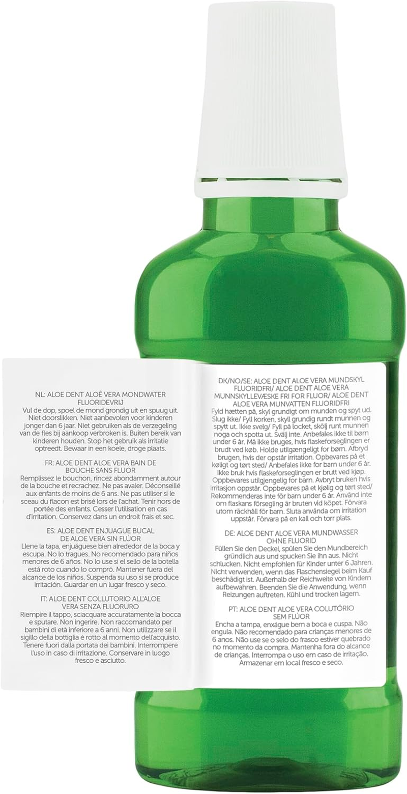 Aloe Dent Aloe Vera Mouthwash, Fluoride Free, Natural Action, Vegan, Cruelty Free, SLS Free, Alcohol Free, for Healthy Gums, 250Ml (Pack of 2) image number 5