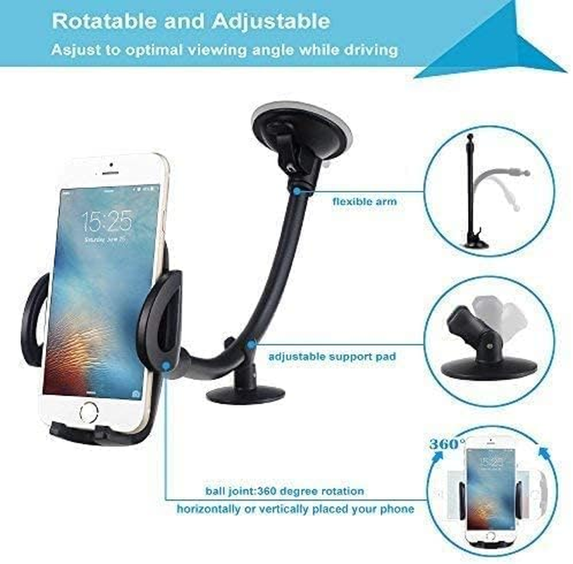 EXSHOW Windshield Car Phone Mount for Cell Phones with Lifeproof FRE Series Case image number 2