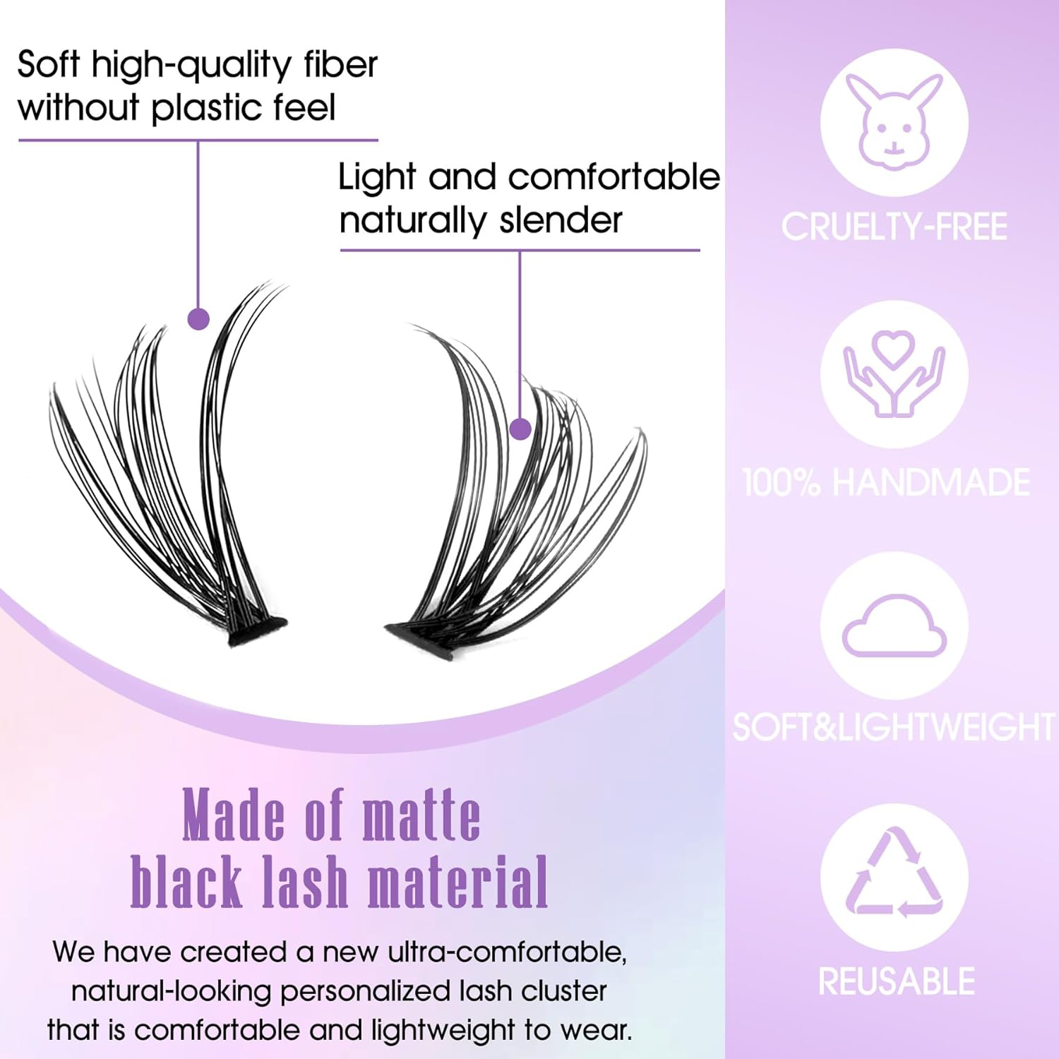 Cluster Lashes - 280Pcs Wispy Individual Eyelashes 8-16Mm Mix Cluster D Curl DIY Fluffy Eyelash Extensions image number 3