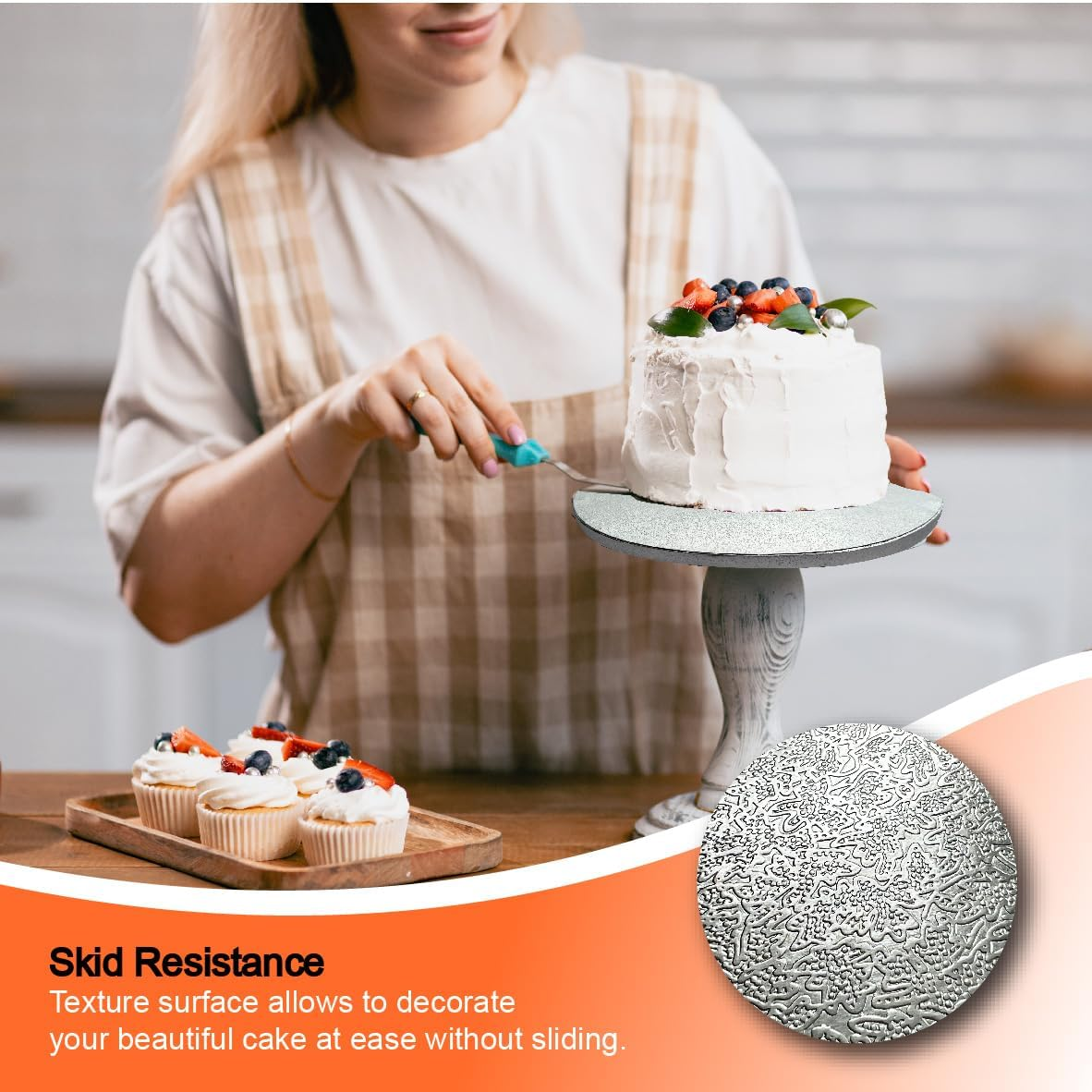 ANSSDO 12 Packs Thick Cake Drums, Greaseproof 12 Inch Assorted round Cake Drum in Gold Black Sliver White Cake Base, Cardboard Cake Boards for Presenting Heavy/Tall Tiered Cakes, Base Para Pastel image number 5