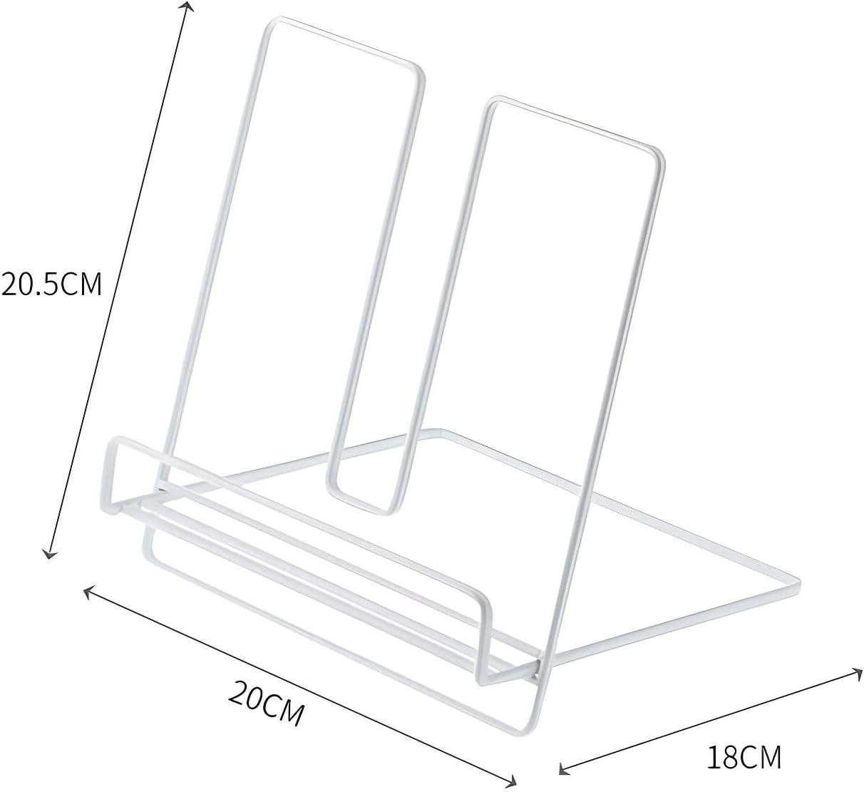 Kitchen Counter Cookbook Stand,Book Display Stand,Foldable Metal Pad Bracket Book Stand Display Stand (White) image number 3