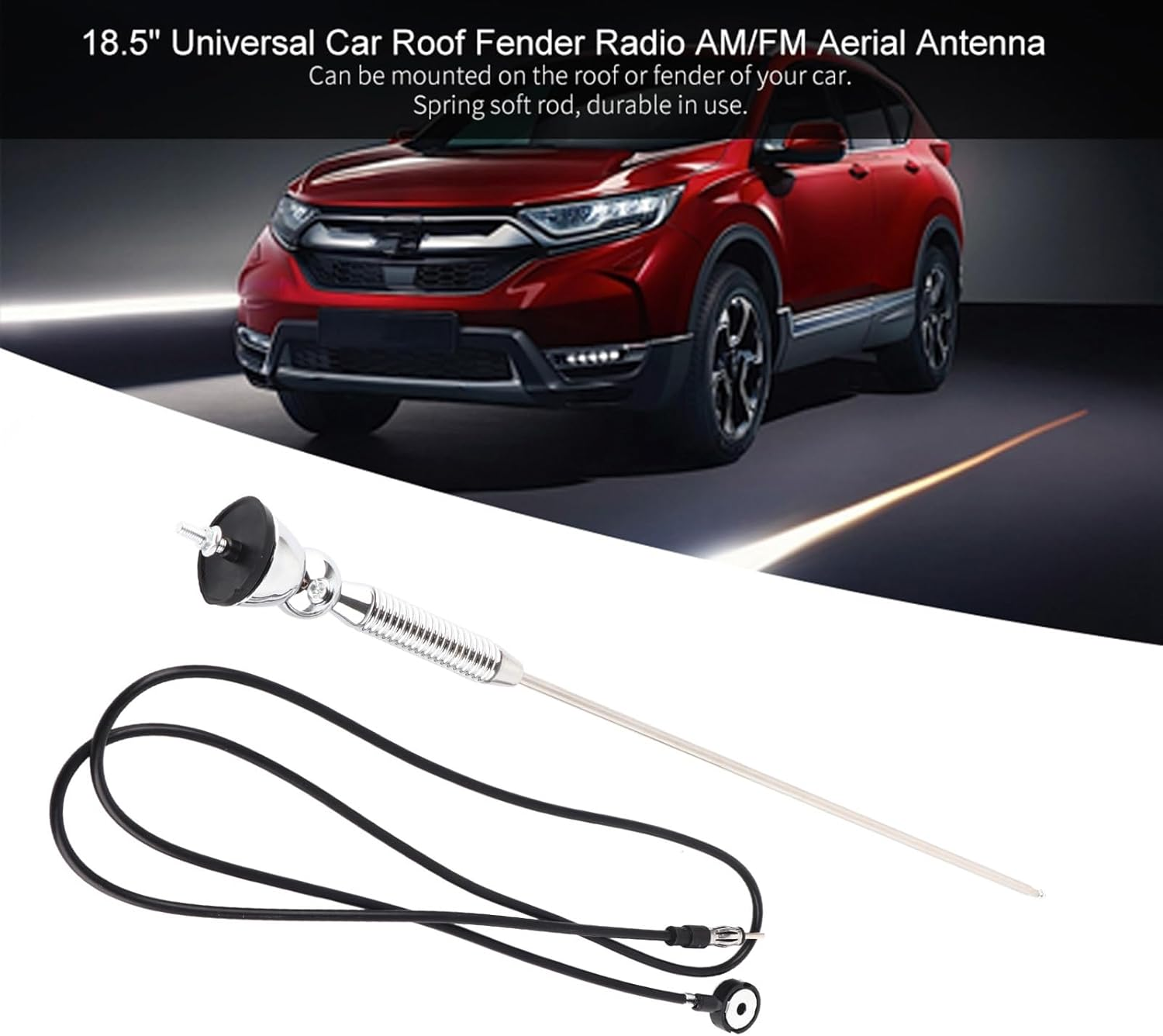 Gorgeri for Vintage Antenna Car Antenna, 18.5 Universal Car Roof Fender Radio AM/FM Aerial Antenna 180Swivel image number 2