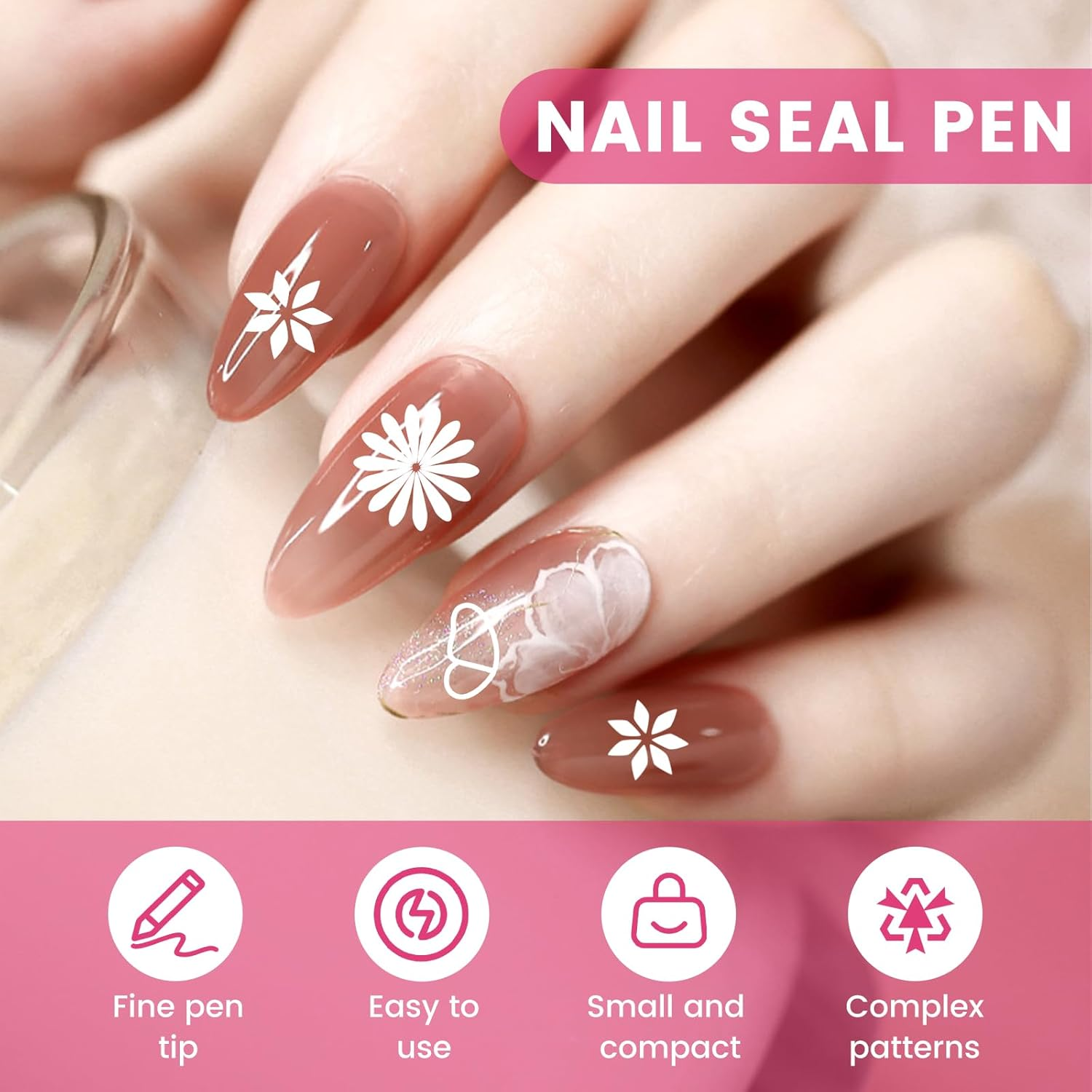 15PCS Nail Art Stamp Pen Set, Flower Nail Stamper Pens, DIY Nail Art Pen Nail Design Tools, Nail Art Stamping Pen Nail Dotting Tool, Assorted Patterns Nail Stamping Plate, Nail Art Tools for Women image number 3