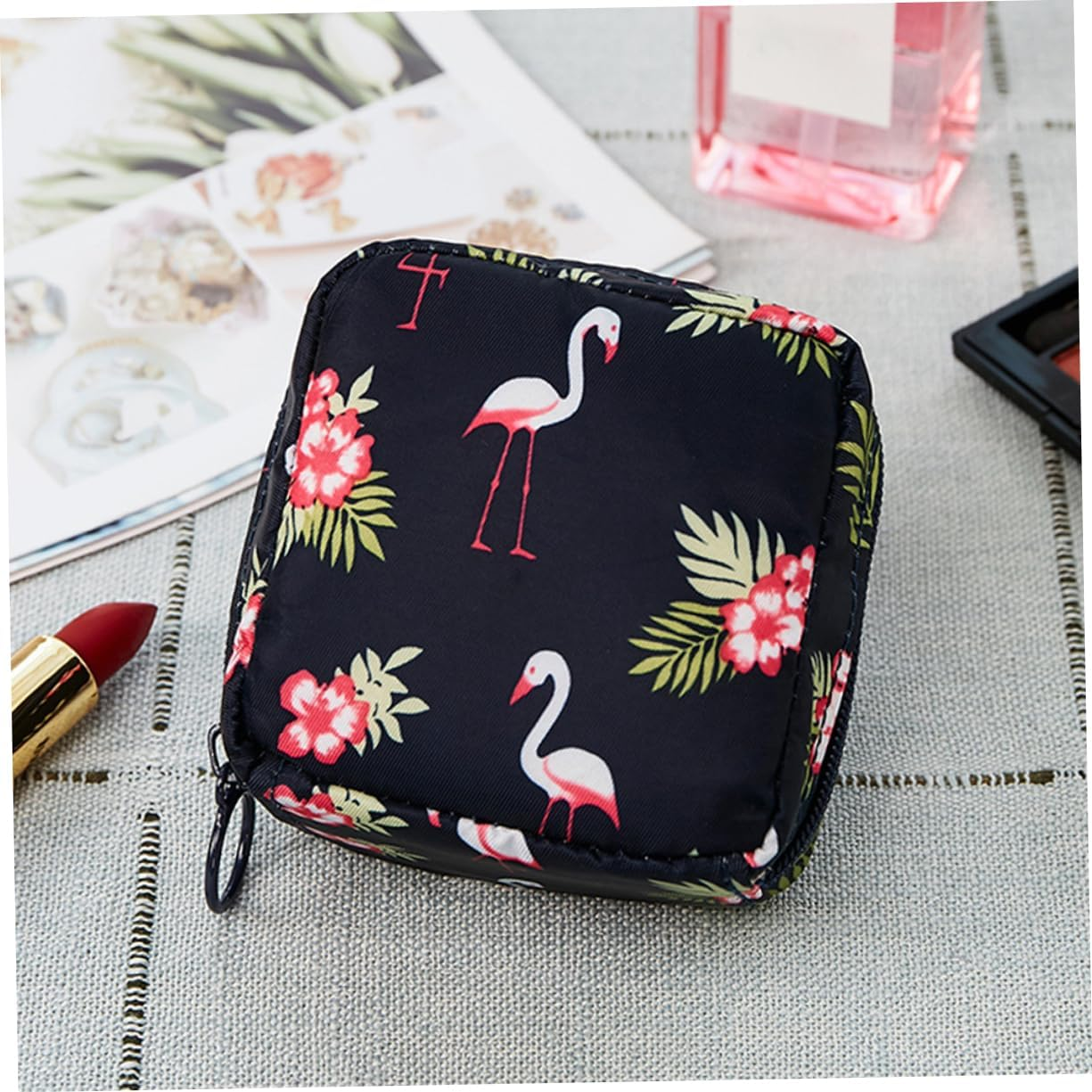 Healvian 2Pcs Sanitary Towel Bag Pouch for Women Travel Coin Purse Outdoor Sanitary Towel Pouch for Travel Carry Bag and Toiletries Storage Random Color image number 1