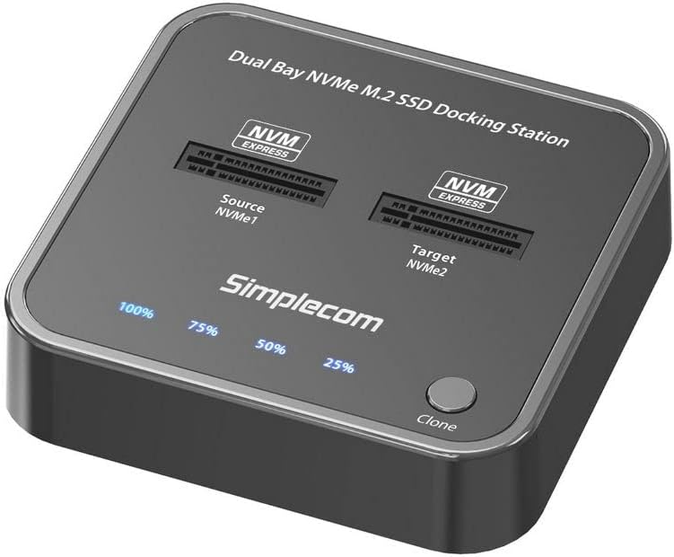 Simplecom SD550 USB 3.2 Gen2 to Dual Bay Nvme M.2 SSD Docking Station Duplicator Offline Clone image number 5