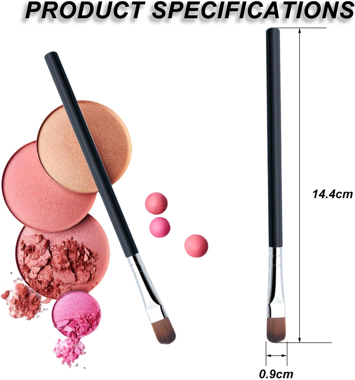 DAZISEN 3 Pcs Small Eyeshadow Brush - Eyeshadow Applicators Eye Makeup Brushes Eyeshadow Blending/Face Body Highlighter Foundation Concealer Makeup Brush image number 2