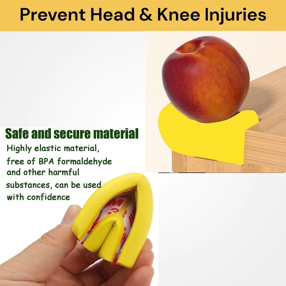 FUNNTY 12 Pack Soft Corner Protector Proofing Edge and Corner Guards, Safety Pre-Taped Furniture Bumper for Fireplace, Table, Stair, Cabinet image number 5