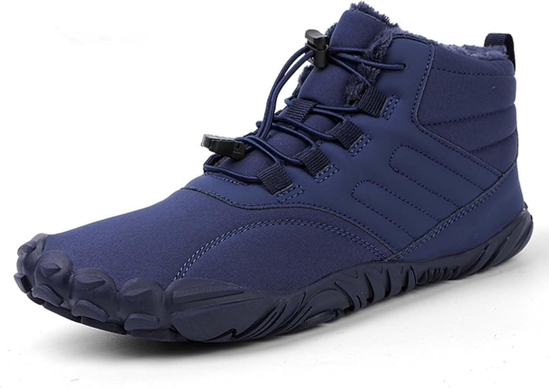 Winter Barefoot Shoes for Men and Women, Slip Resistant, Warm, Lightweight, Waterproof, Wide Toe Hiking Boots, Snow Boots