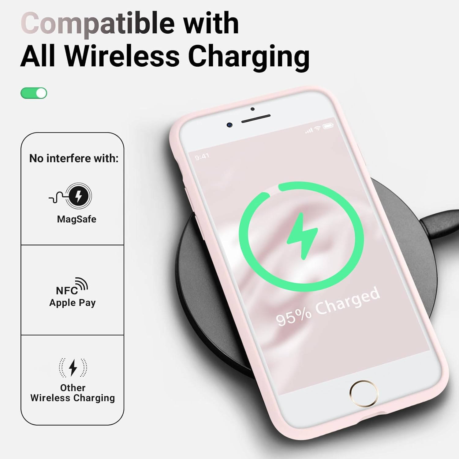 AOTESIER Slim Silicone Case for Iphone SE 2020 Case/Iphone SE 2022/Iphone 7/8 Case 4.7 Inch,Premium Liquid Silicone Rubber Full Body Military Shockproof Protective Phone Case, Chalk Pink - Chalk Pink image number 3