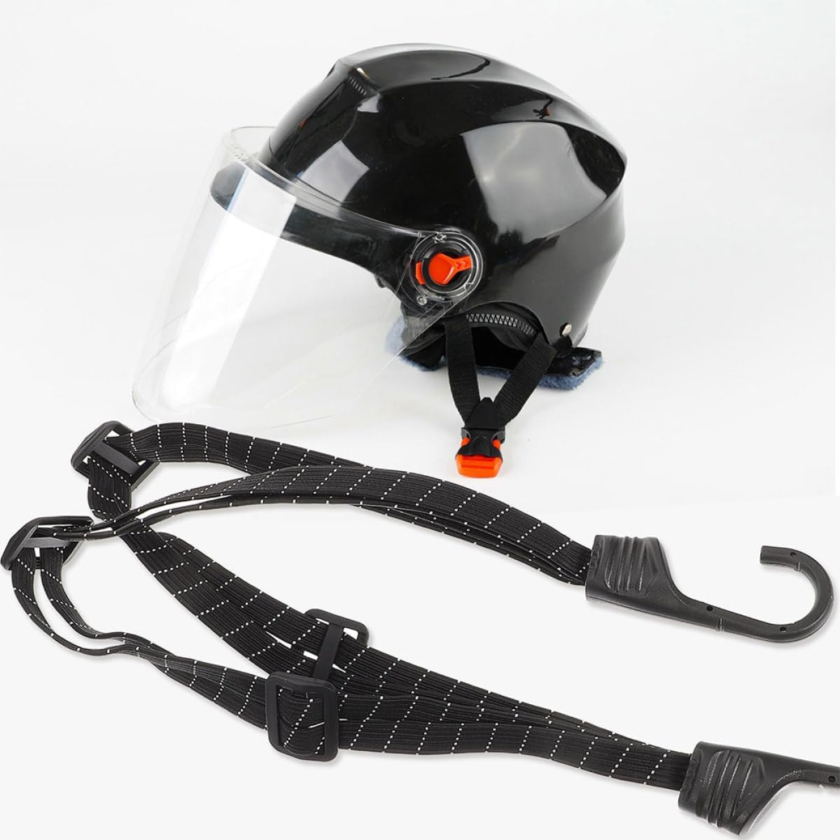 FESTFENDS 2Pcs Motorcycle Luggage Strap with Adjustable Elastic Rubber Cord and Hooks Retractable Helmet Bungee Tie down for Secure Travel Versatile Motorcycle Bag Straps image number 5