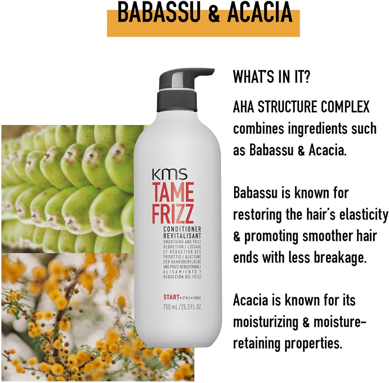 KMS Tame Frizz Conditioner by KMS for Unisex - 25.3 Oz Conditioner, 759 Milliliters image number 3