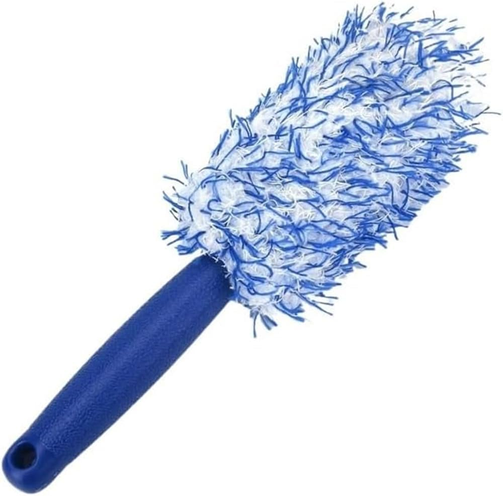 Walquicks Car Microfibre Wheel Brush, Car Rims Brush Car Cleaning Wheel Cleaning Brush Car Detailing Brushes with Long Handle for Rim Hubs for Cleaning Wheels, Rims, Spokes, Fenders, Engines