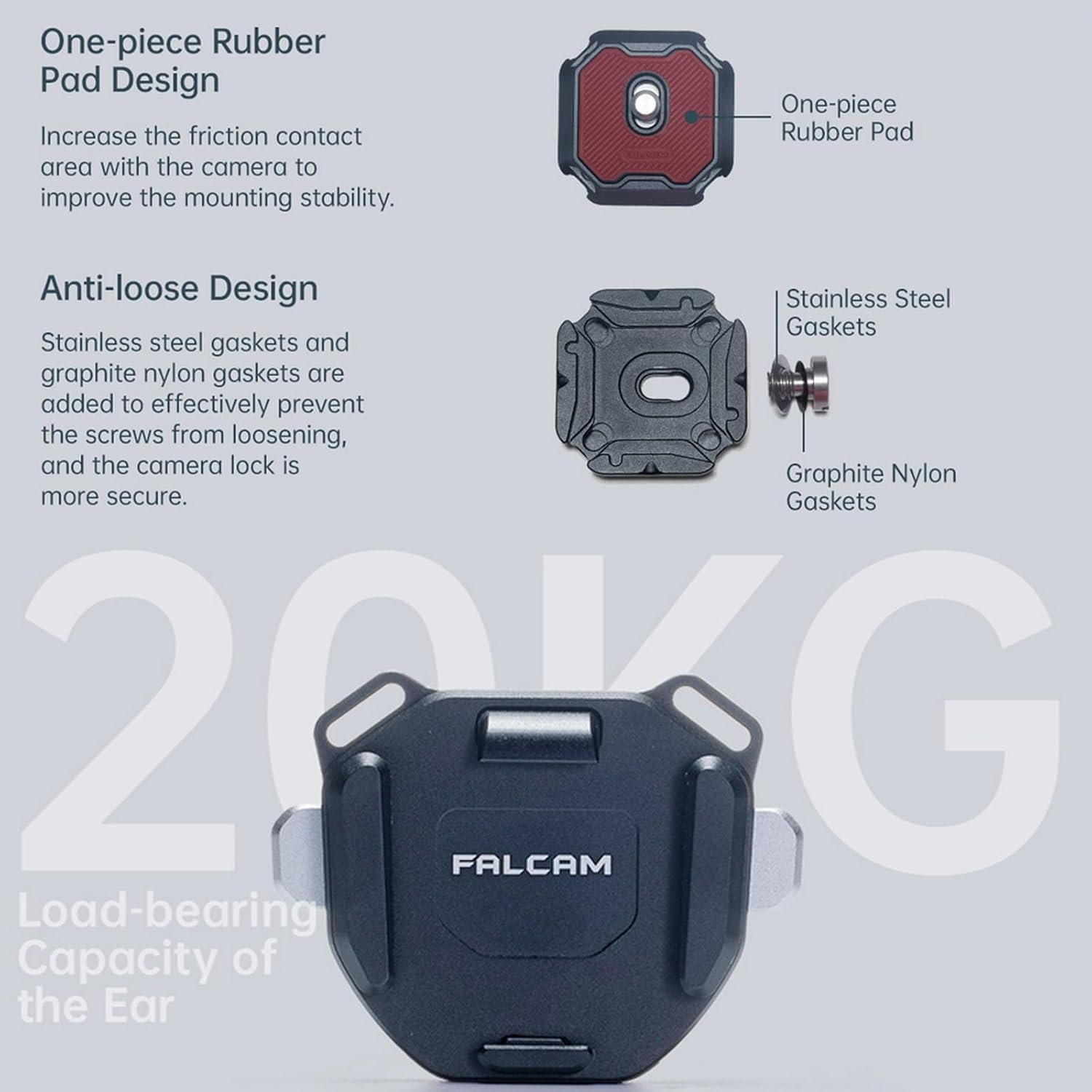 FALCAM F38 Camera Clip with Plate Kit V2, Quick Release Clip for Camera to Backpack Shoulder Strap-3142 image number 5