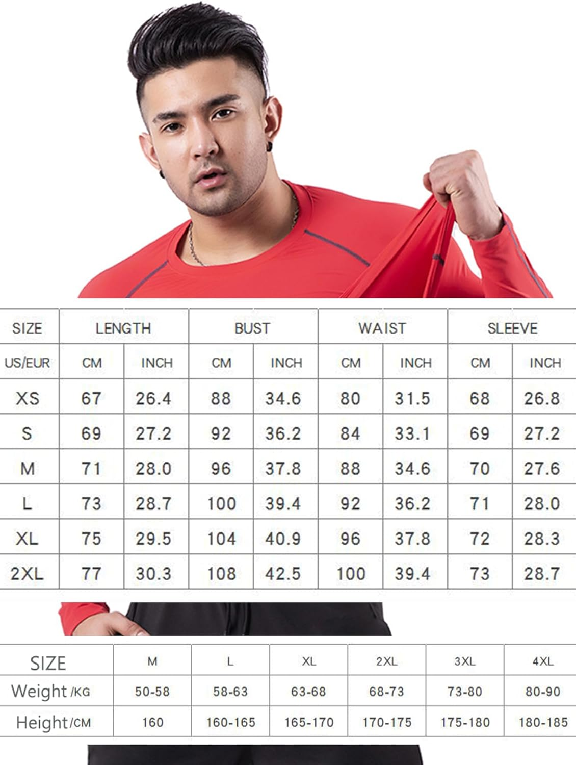 LOMGXIU Men'S Workout Shirts Sports Running Long Sleeve Shirts image number 6