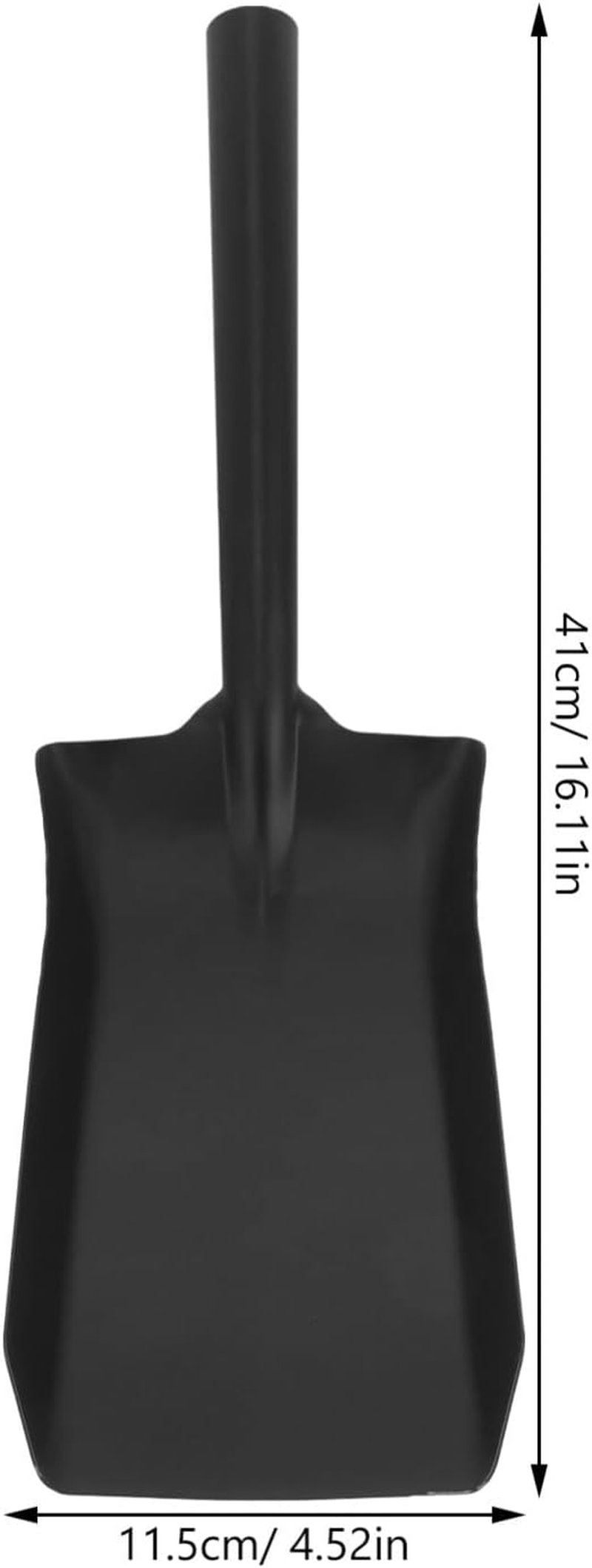 STOBAZA Fireplace Shovel Stainless Steel Ash Shovel with Handle Fireplace Scoop Coal Shovel Gardening Shovel for Wood Stove Hearth Cleaning Black image number 3