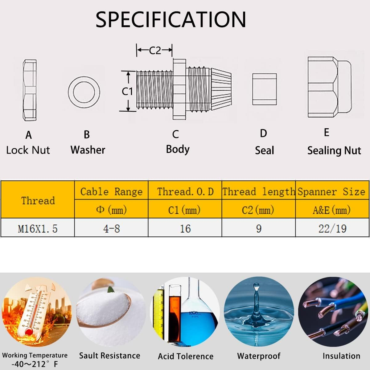 Raculety Project Box ABS Black Electrical Boxes IP65 Outdoor Waterproof Box Electronic Junction Box Fixed Ear Power Enclosure with Cable Glands for DIY Project 6.22 X 3.54 X 2.36 Inch (158X90X60Mm) image number 5