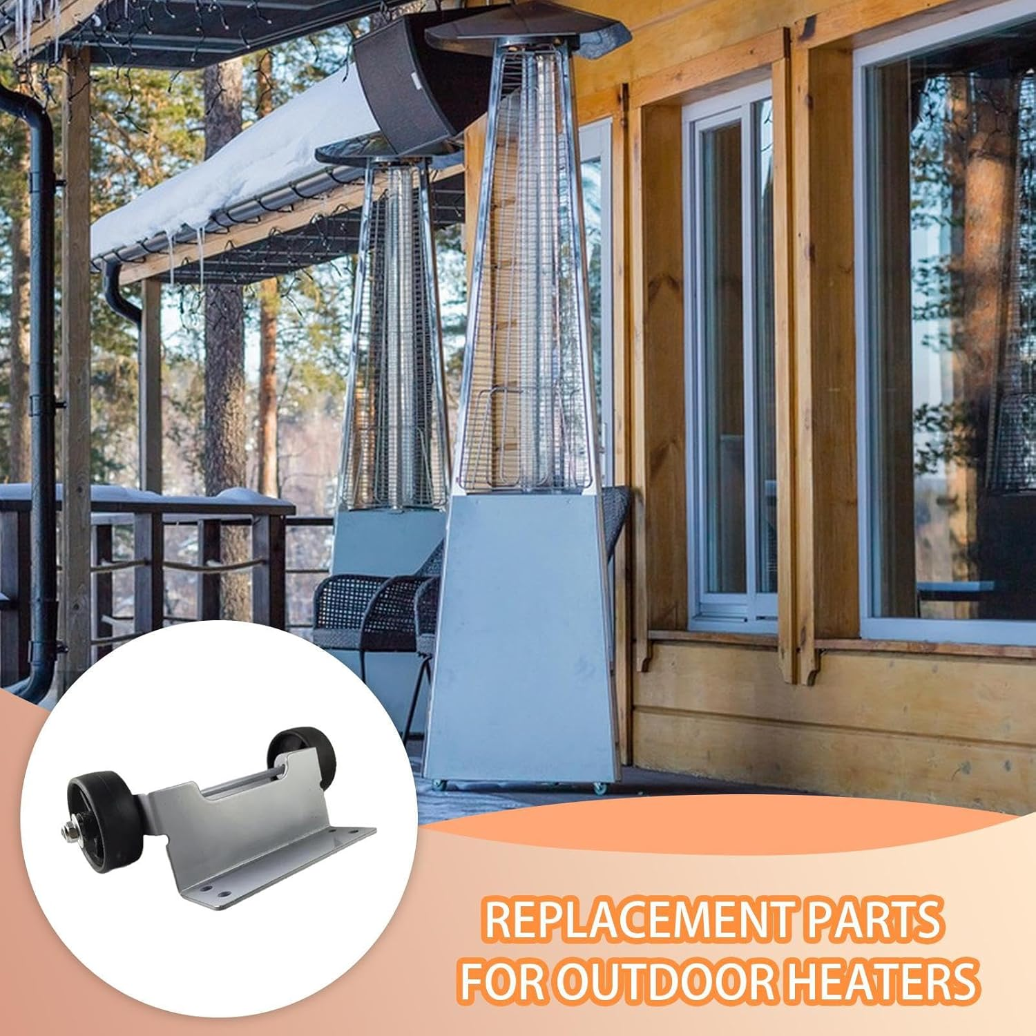 Wheels for Patio Heaters | Universal Movable Warming Supplies,Patio Heater Parts - for Winter Offices Bedrooms Dining Parties Yard Porch Lawn outside Backyard Park image number 5