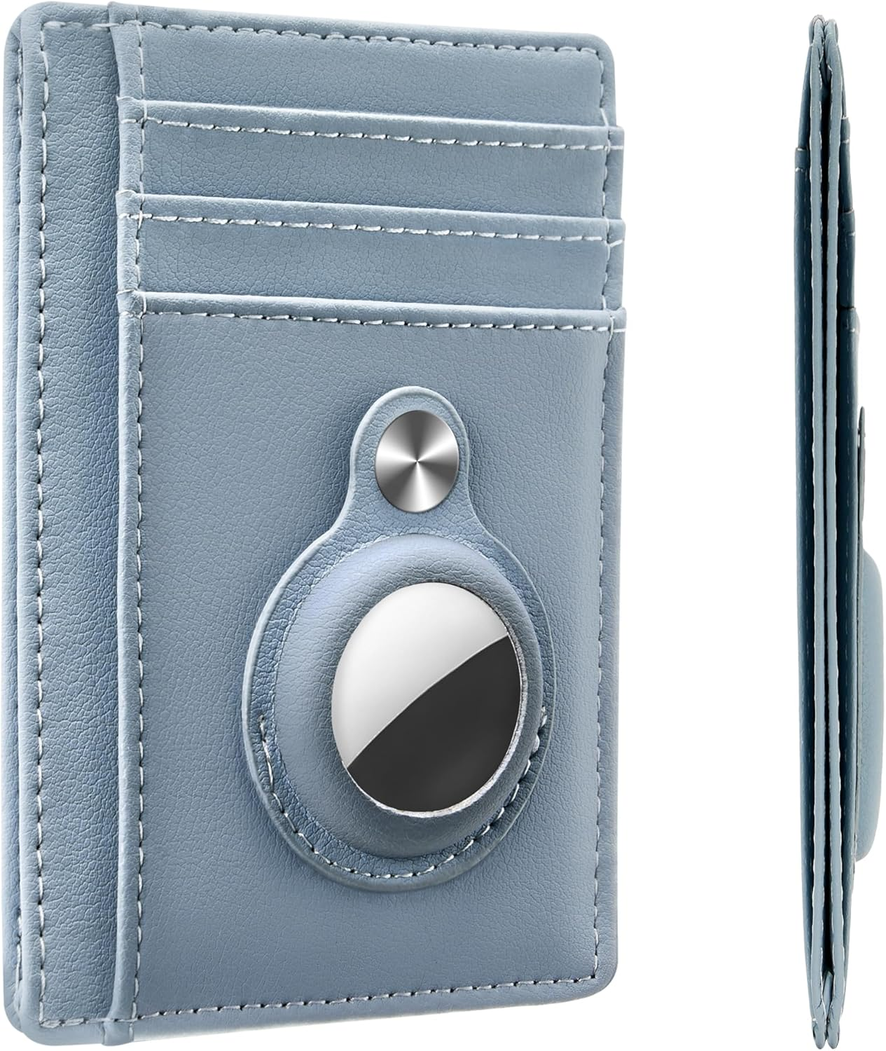 Hawanik Slim Minimalist Front Pocket Air Tag Wallet, Mens Wallet with Airtag Holder, Black, Minimalist, Minimalist