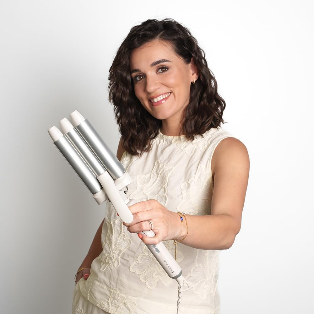 Remington 5-In-1 Hair Curler [3 Attachments 13-33 Mm, Curling Tongs, round Brush] Trendology (130&deg;C - 210&deg;C LED Display, Waves, Natural Curls, Identified, All Hair Types) CI41MS5E51 image number 4