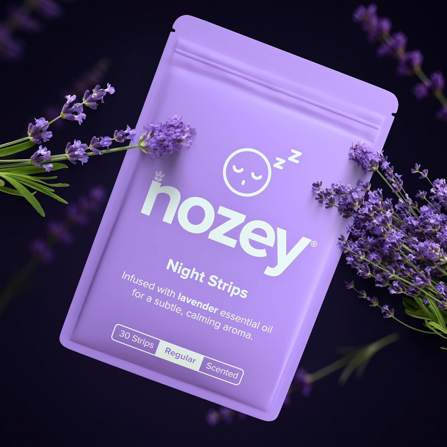 Night Strips &ndash; Lavender (30 Pack) Scented Night Nasal Strips: Gentle Relief for Snoring, Congestion & Mouth Breathing &ndash; Comfort for Sleep, Allergies & Deviated Septum image number 3