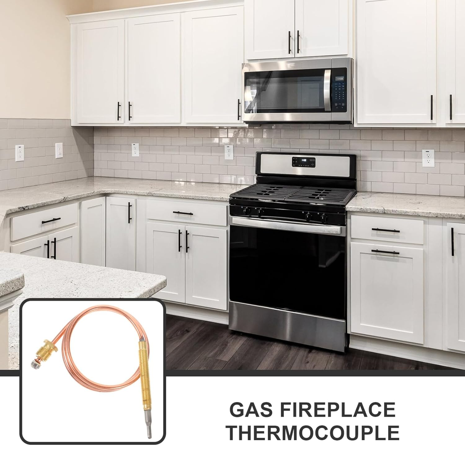 JECOMPRIS Fireplace Thermocouple 600Mm Stove Thermocouple BBQ Grill Thermocouple Temperature Sensor