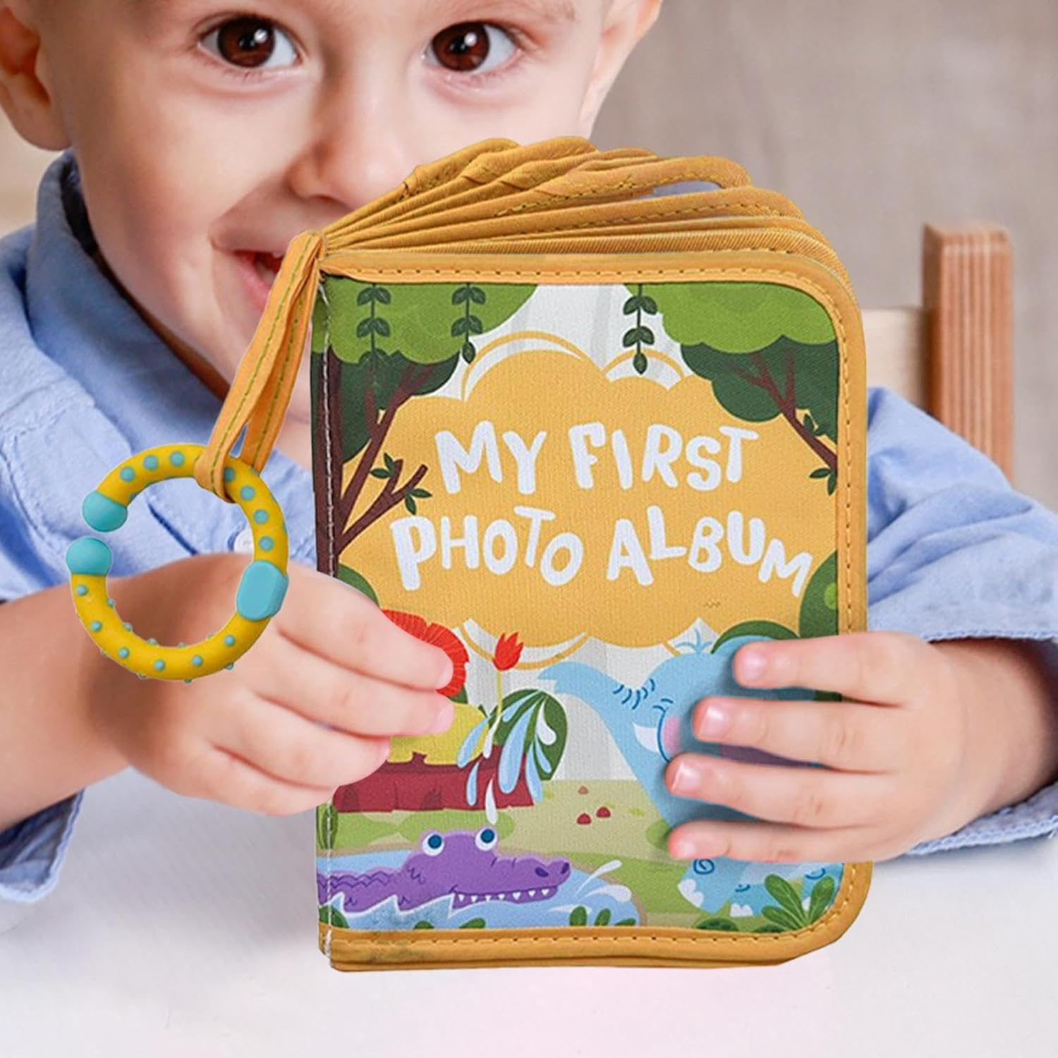 Baby Photo Album - Baby Album Holds 17 4X6 Inch Pictures | Keepsake Cute Journal with Safe Mirror Scrapbook Home Decor for Living Room Shower Birthday image number 2