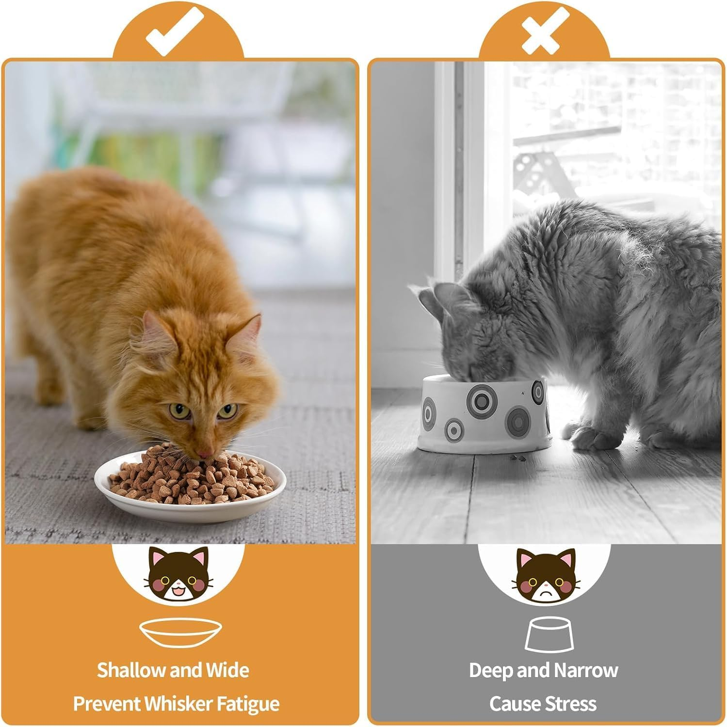 Pack of 3 Cat Feeding Bowls, Cat Flat Bowls, Cat Food Plate, Ceramic Feeding Bowl, Cat Bowls, Ceramic Bowls, Wet Food Bowls, Cat Bowl Ceramic, Flat Wide Food for Cats image number 6