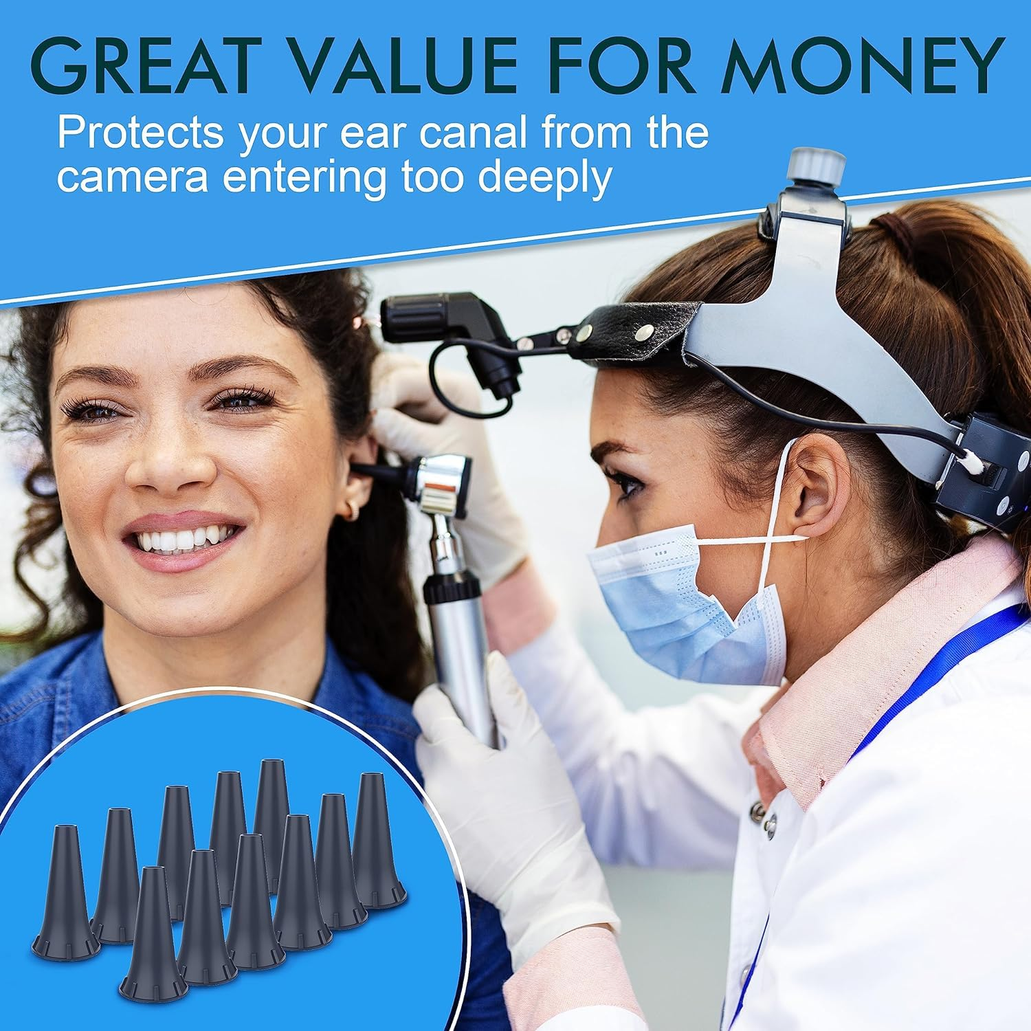 4 Mm Otoscope Ear Specula Tips Compatible with Welcelln, K.A.W.E, Ries-Ter and H.E.I.N.E Otoscopes Disposable (4 Mm, 100, Count) image number 1