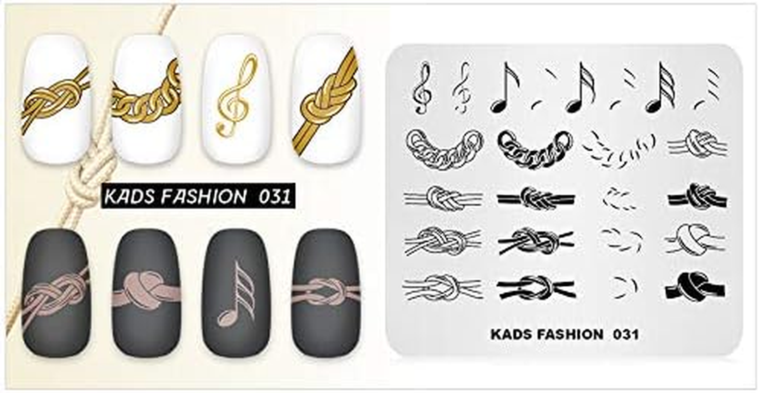 Nail Art Stamping Plate Stamp Model Picture Music Note Chain Knot Pattern Nail Art Stamper Nail Polish DIY Tool image number 4