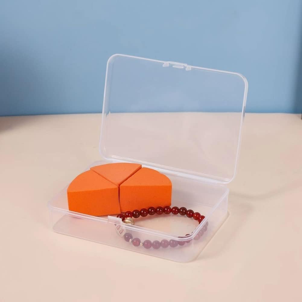 Small Storage Containers, 4.5X3.4 Inches Clear Rectangle Box for Collecting Small Items, Beads, Game Pieces, Business Cards, Crafts Accessories 12 Pcs image number 4