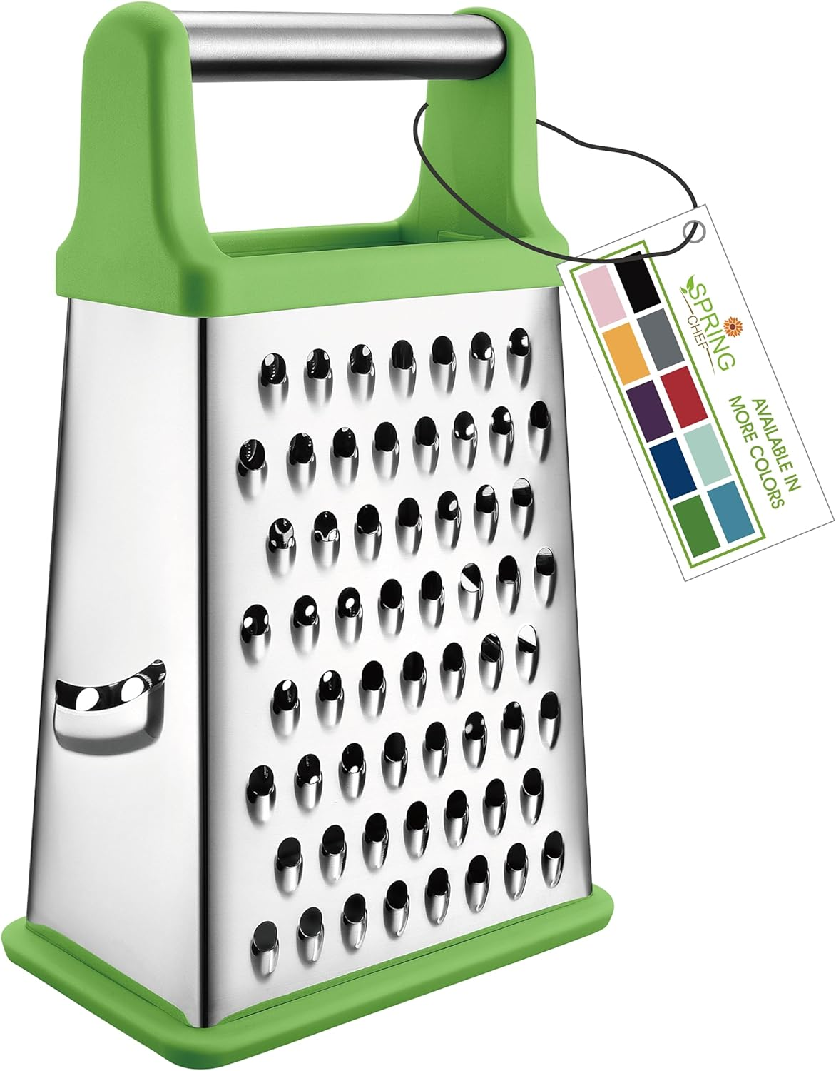 Professional Box Grater, Stainless Steel with 4 Sides, Best for Parmesan Cheese, Vegetables, Ginger, XL Size, Black