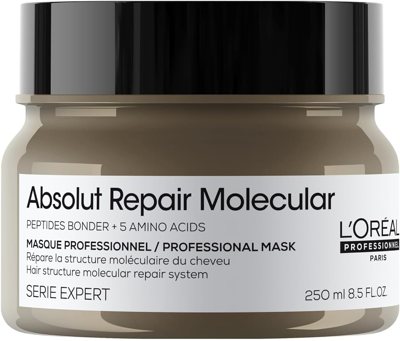 L&rsquo;Or&eacute;al Professionnel Absolut Repair Molecular Hair Mask - Repairs Damage & Restores Strength for Extremely Dry Damaged Hair, Extra Detangling & Hydration, Peptides Bonder image number 1