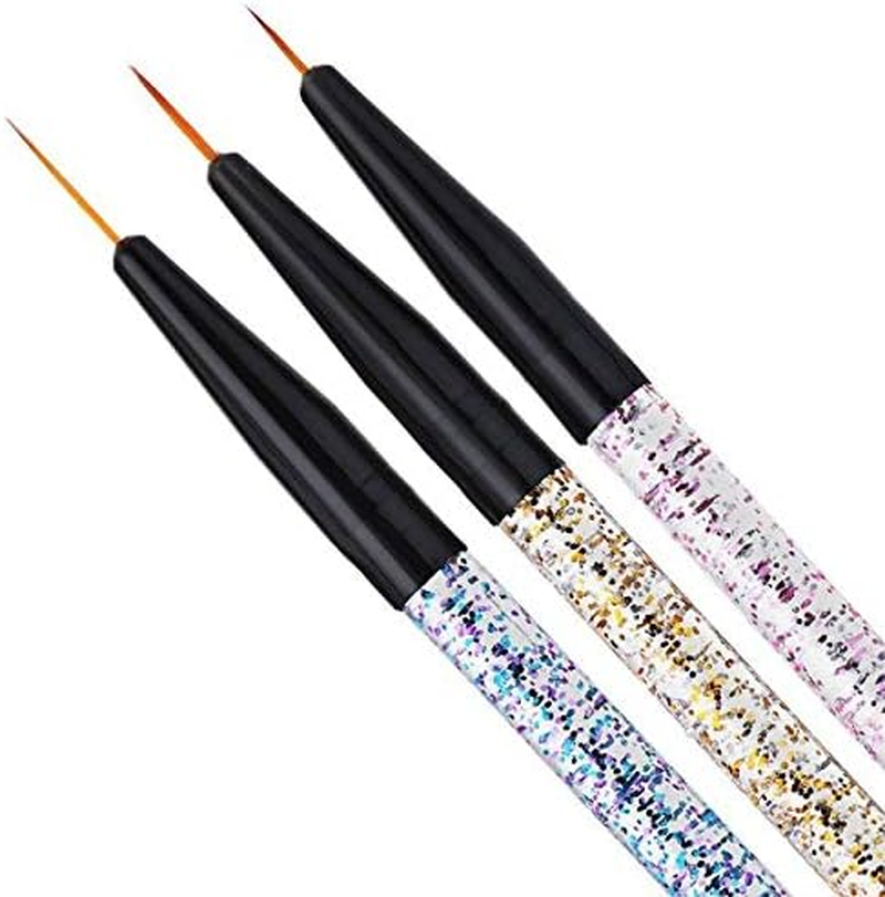 3Pcs Nail Art Painting Pen 3D Tips DIY Acrylic Brushes Drawing Flower Line Grid Manicure Tool 7/9/11Mm Zhengpingpai image number 2
