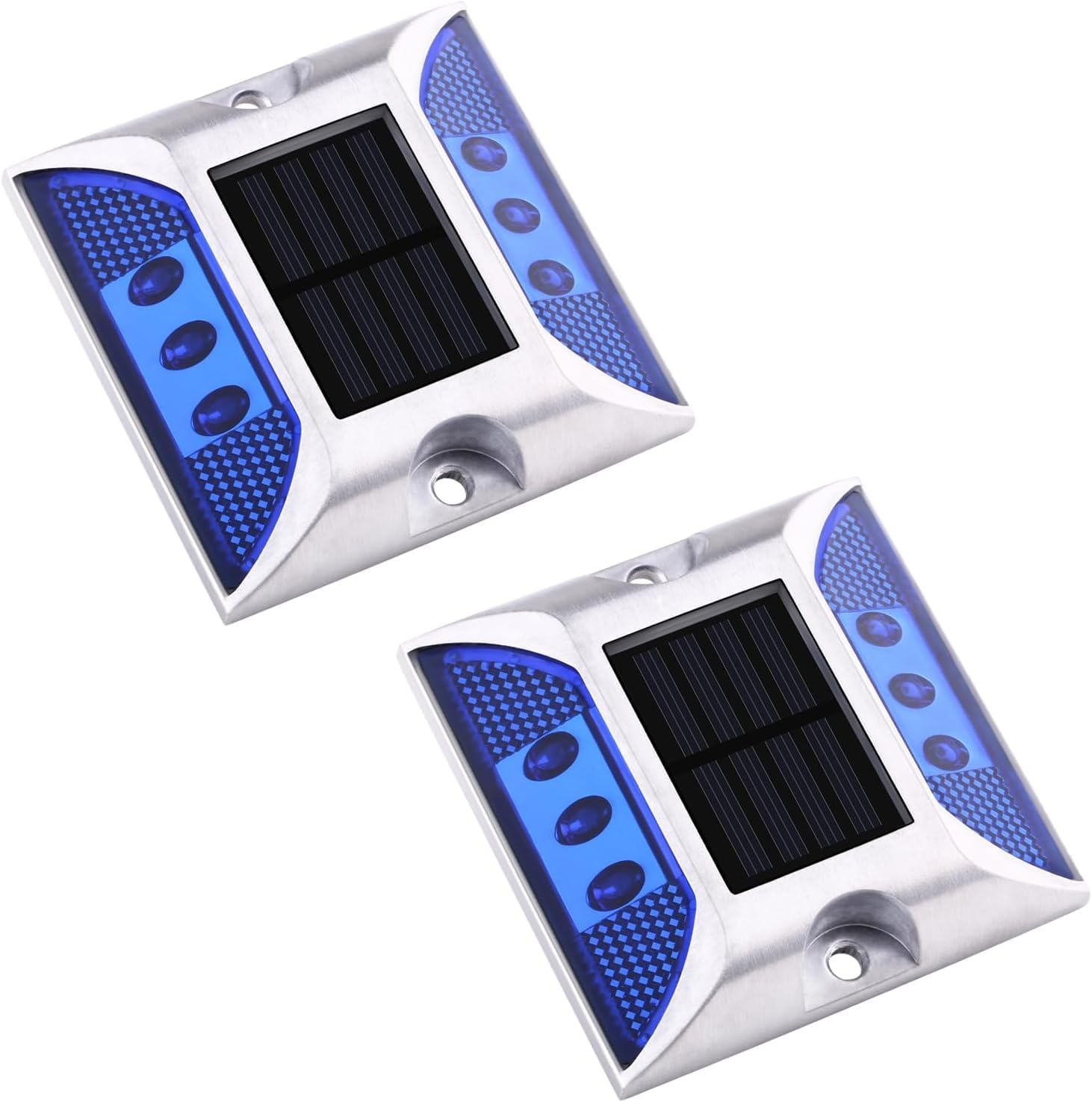 2 Pack LED Solar Power Ground Marker Lights, Driveway Outdoor LED Lights,Waterproof Outdoor Driveway Road Highway Spike Lamp, for Pathway Sidewalk Boat Deck Stair image number 6