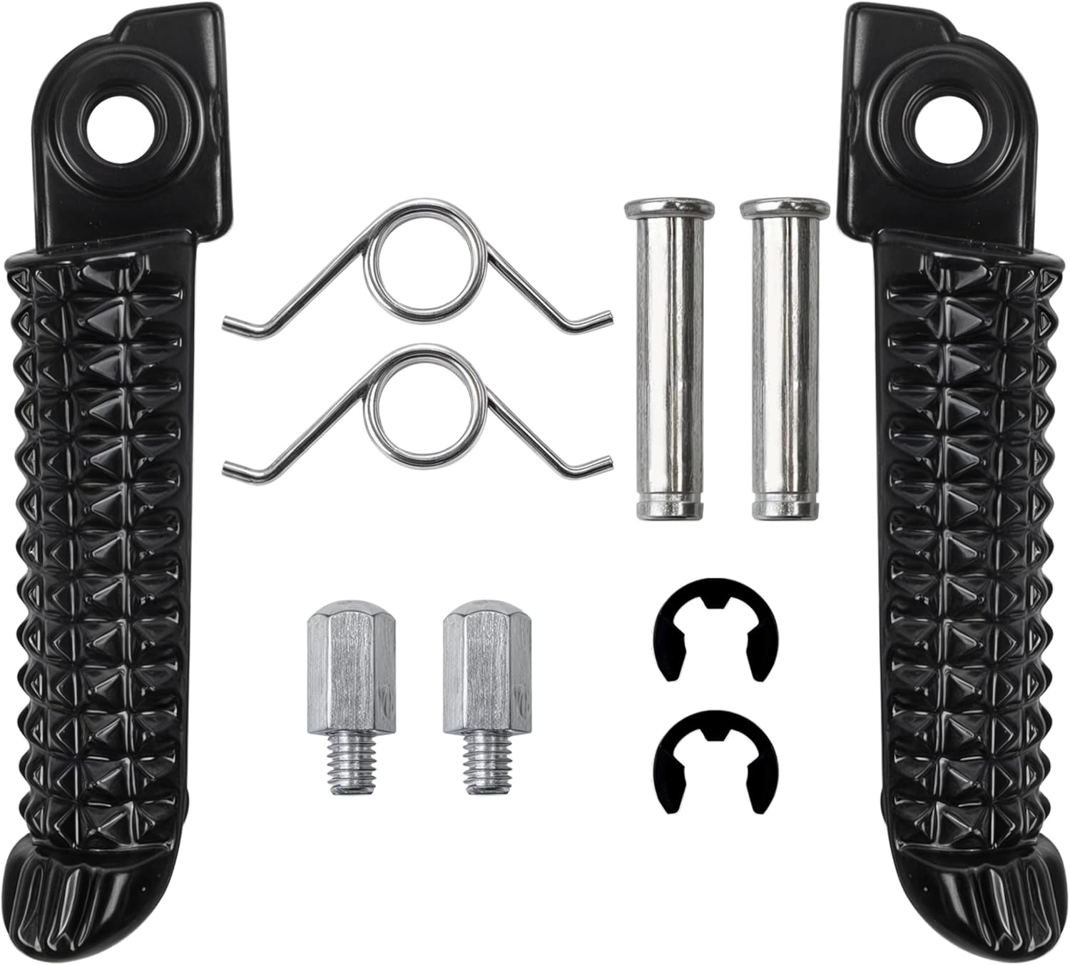 1 Pair Foot Pegs Fits for Yamaha R3 MT-03 YZF R25 MT25 MT03 2014-2023, Front Passenger Motorcycle Footrest Pedal Peg Rest Bracket, Aluminum Driver Footpeg Set, Posapies Para Moto (10Pcs, Color: Black)