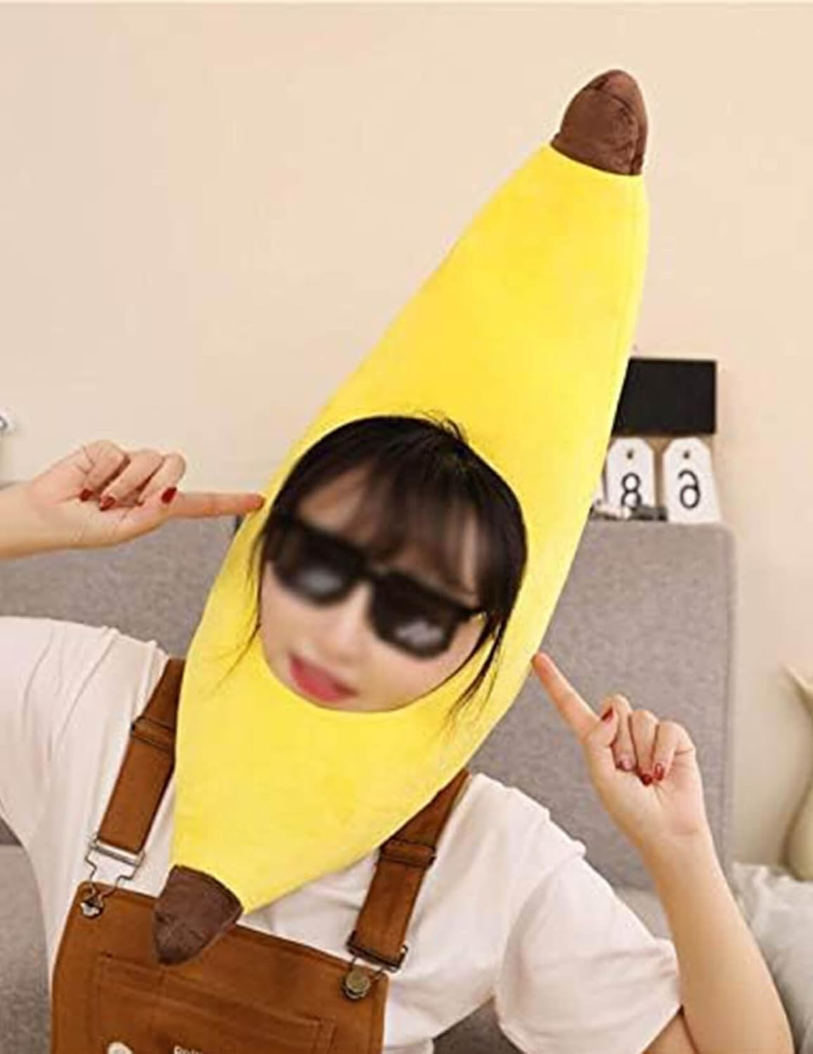 Fesfun Banana Hat Animal Costume Accessories Cap Funny Gift Halloween Easter Party Birthday Christmas Head Cover Mask Headgear Hood Headpiece Clothing Kids Adult Children Women Cosplay image number 1