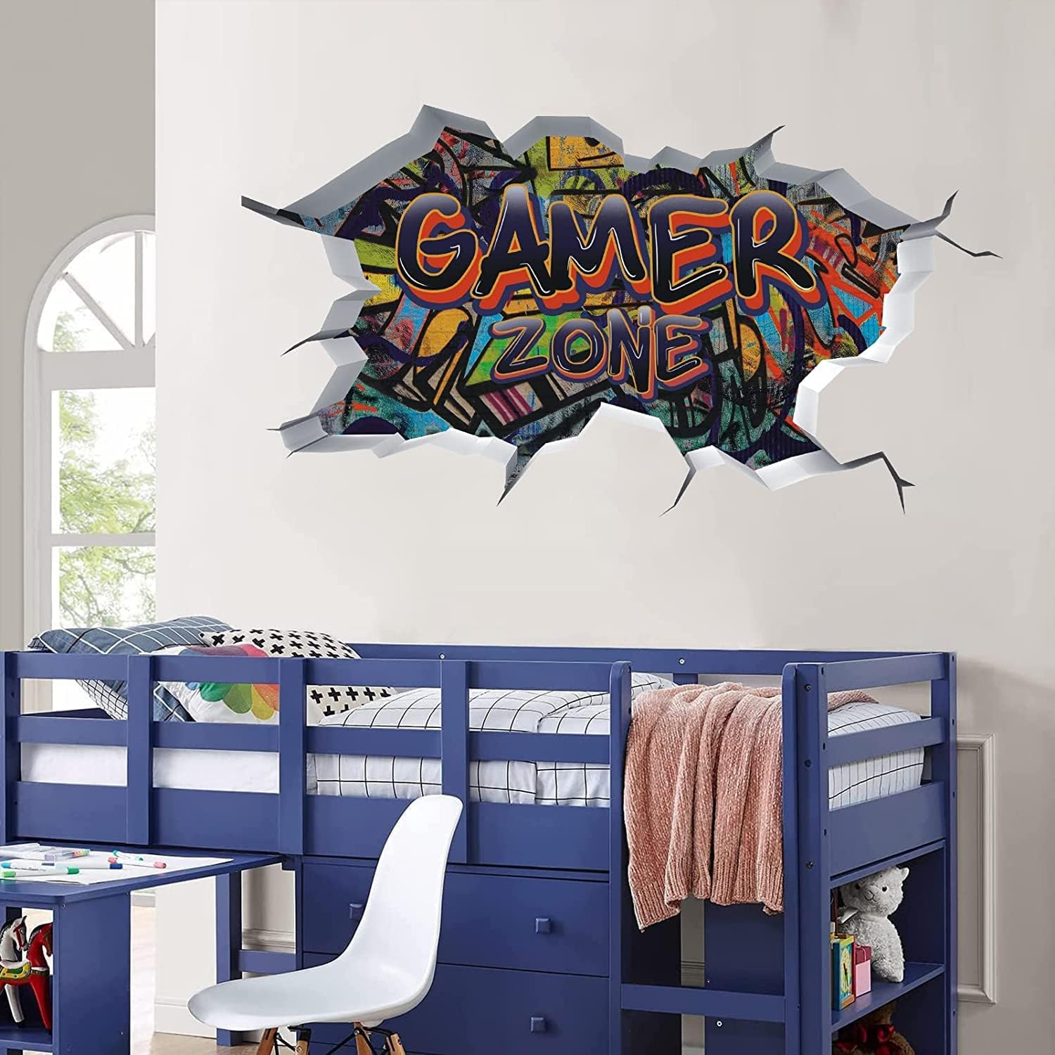 Toarti Gamer Zone 3D Wall Stickers for Gamer Bedroom Accessories,Gaming Vinyl Wall Decal,Video Game Removable Wall Art Play Room Decor for Teens (Orange) image number 2