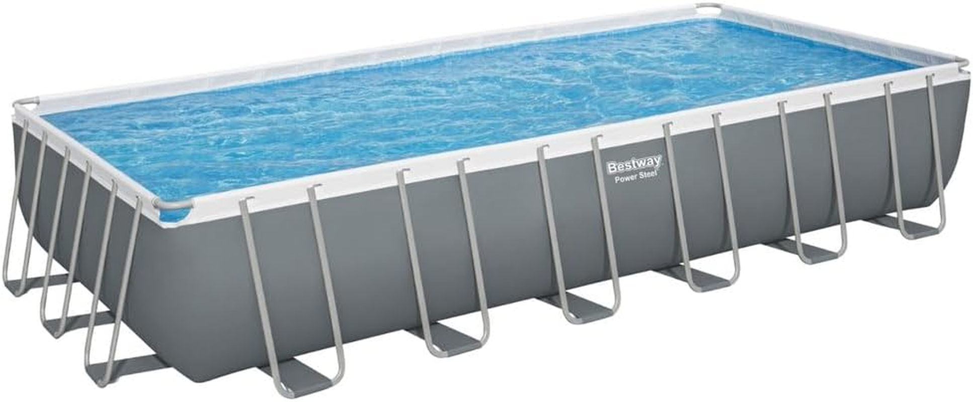 Bestway Power Steel above Ground Rectangular Swimming Pool Set, 7.32 M X 3.66 M X 1.32 M Size image number 1