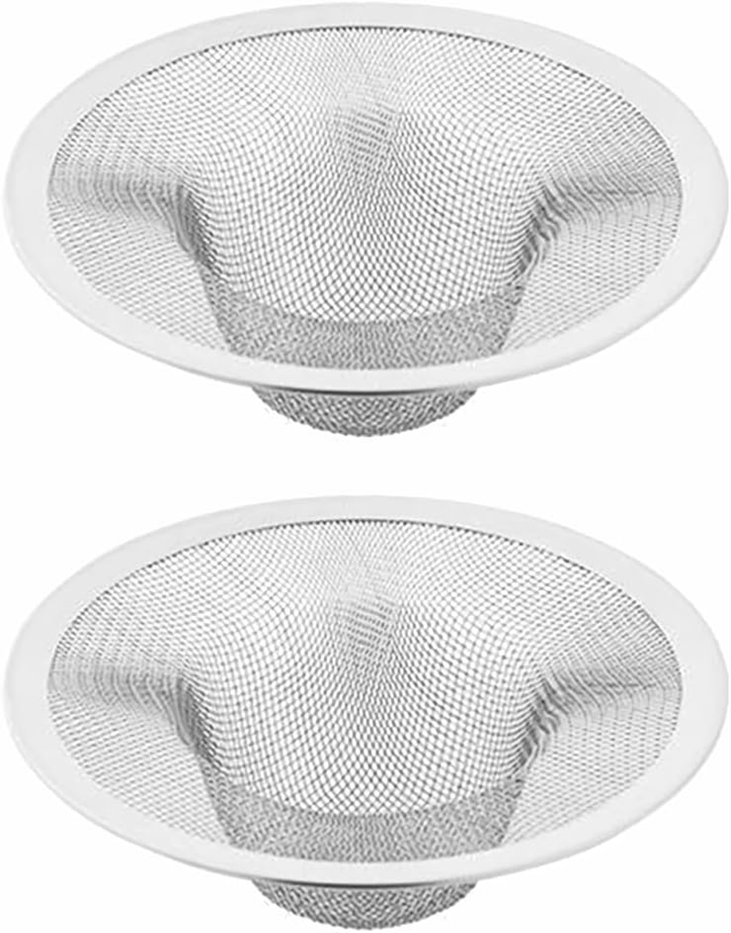 Sink Drain Strainer, 2Pcs Stainless Steel Kitchen Sink Filter Mesh Hair Catcher Basket for Kitchen Bathroom Bathtub Shower Floor Drain, 9Cm/3.54 Inch (Large) image number 2