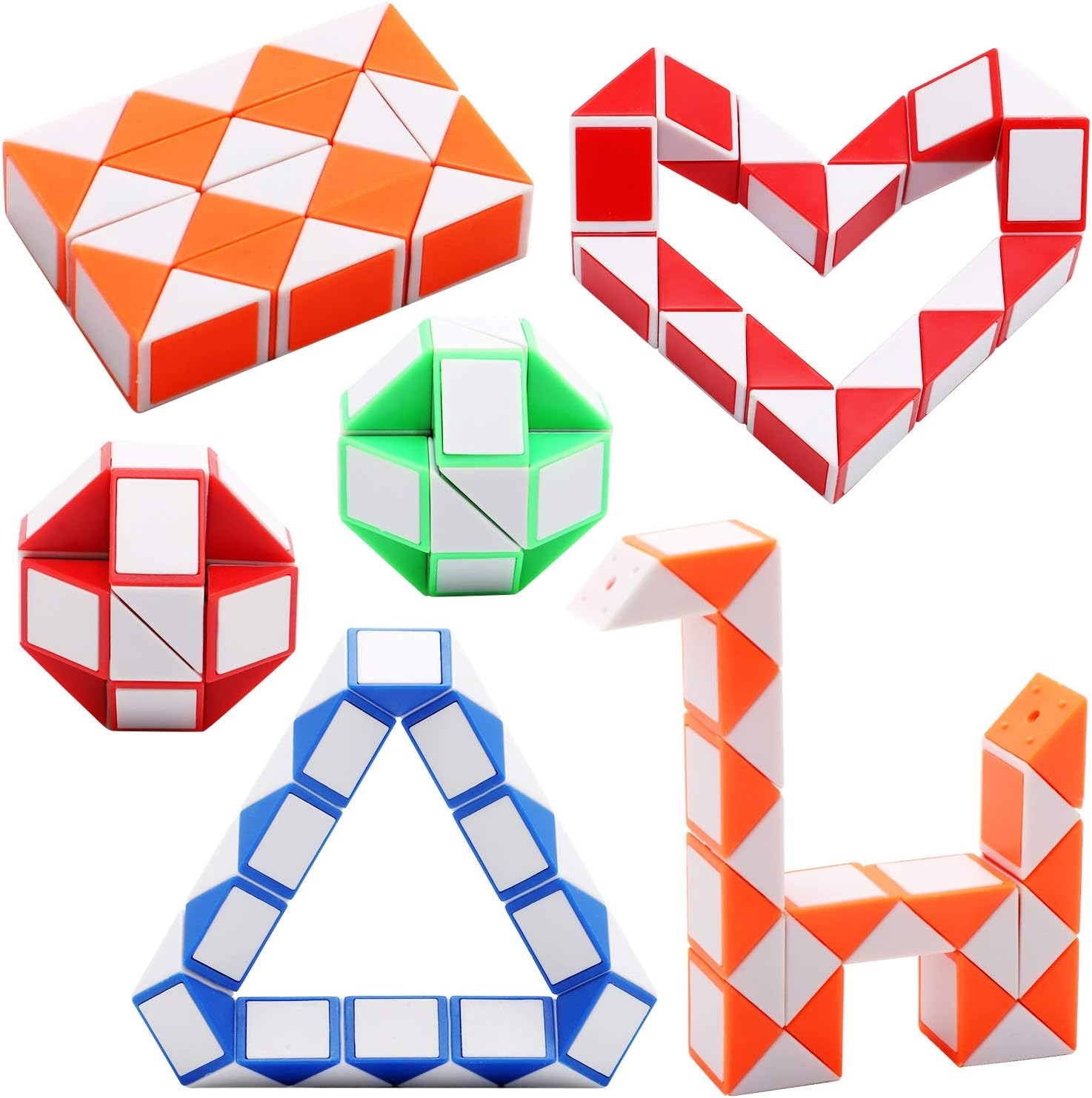 9 Pack 24 Blocks Magic Speed Cubes, Mini Snake Cube, Mini Plastic Puzzle Cube Toy for Kids Party Bag Fillers, Party Supplies, Random Color image number 5