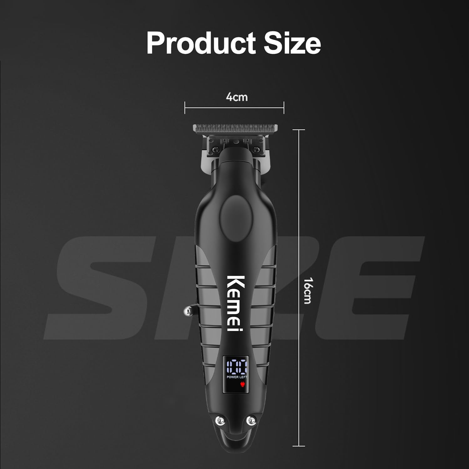 KEMEI Trimmer Professional Cordless Hair Clipper for Men Electric Beard Trimmers Barber Hair Cuttings Kit, Zero Gapped T Blade Trimmers with LCD Display, KM-2293, Black image number 1