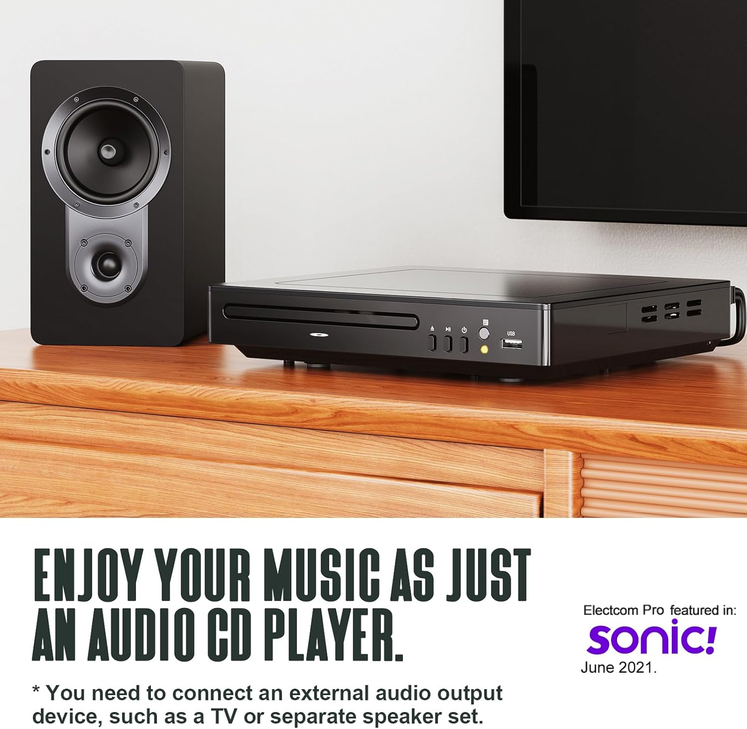 DVD Players for Smart TV with HDMI, DVD Players That Play All Regions, Simple DVD Player for Elderly, CD Player for Home Stereo System - Black image number 6