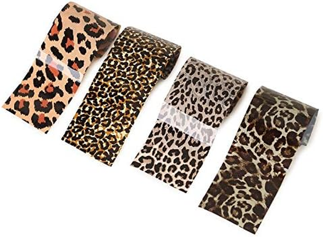4Pcs Leopard Pattern Nail Art Stickers Nails Foils Transfer Decals DIY Manicaure Decorations Tools 20Cmx4Cm Zhengpingpai image number 1