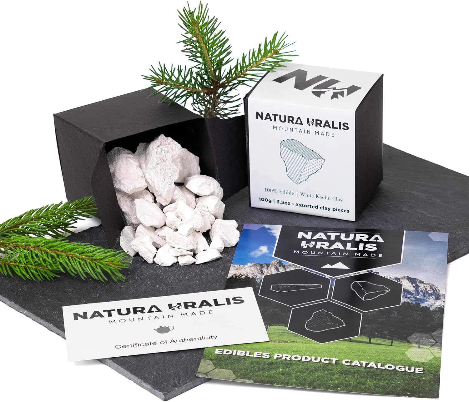 Kaolin White Clay | 100G of Natural White Clay, Pure White to Off-White - Amazing Crunch, Satisfying Earthy, Velvety and Firm Texture, ASMR Sensation