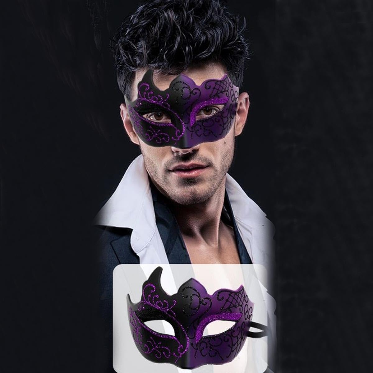 ONESWI Men Masquerade Mask Venetian Mask Greek Roman Mask Mardi Gras Mask Masquerade Mask for Men - Gold image number 5